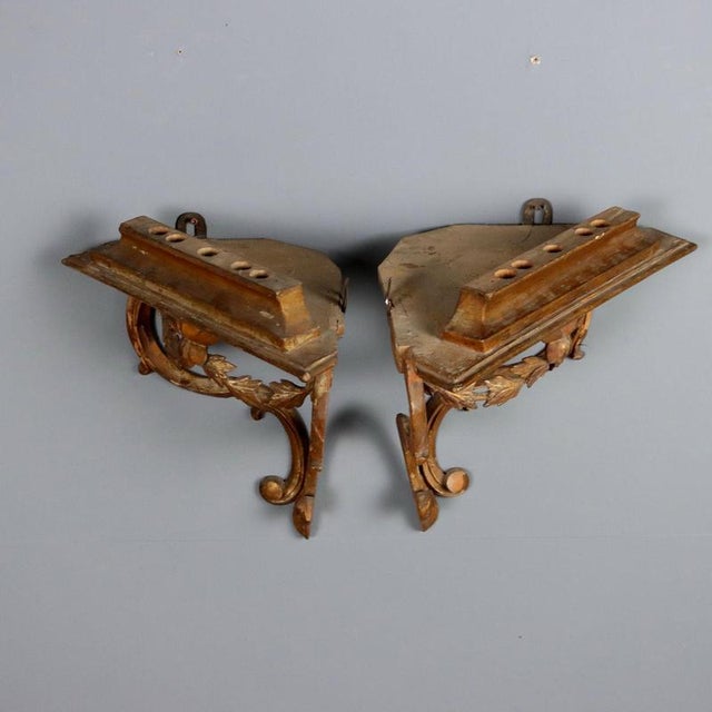 Wood Antique Shelves Gilded Wood Italy Xviii Century For Sale - Image 7 of 7