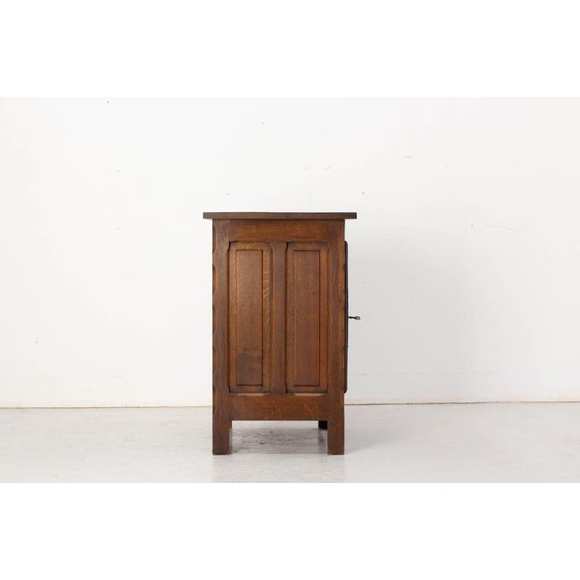 Small Vintage French Buffet in Carved Oak, 1960 For Sale - Image 4 of 12