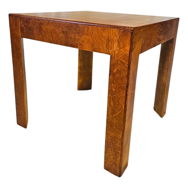 Rare Vintage Oyster Burl-Wood Side Table Attributed to Edward Wormley for Dunbar - Vintage Made in Italy For Sale In Dallas - Image 6 of 11