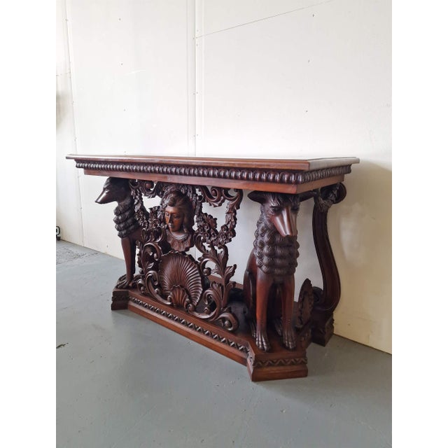 Neo-Renaissance Style Mahogany Console For Sale - Image 5 of 10