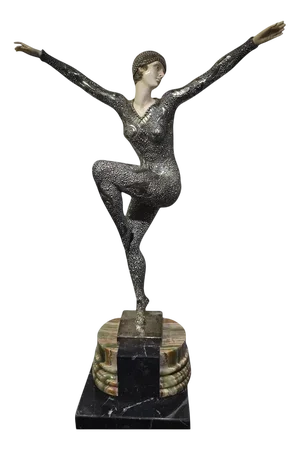Demeter H. Chiparus, Art Deco Figure, 1920, Silvered Bronze