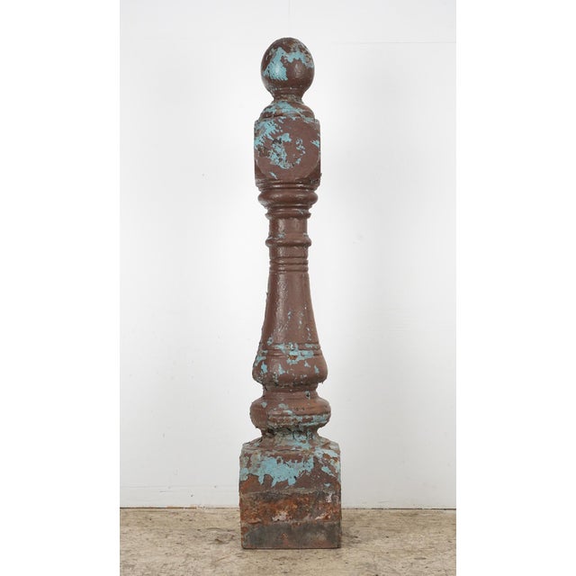 Pair of Antique Victorian 46.5 In. Cast Iron Newel Posts For Sale - Image 12 of 15