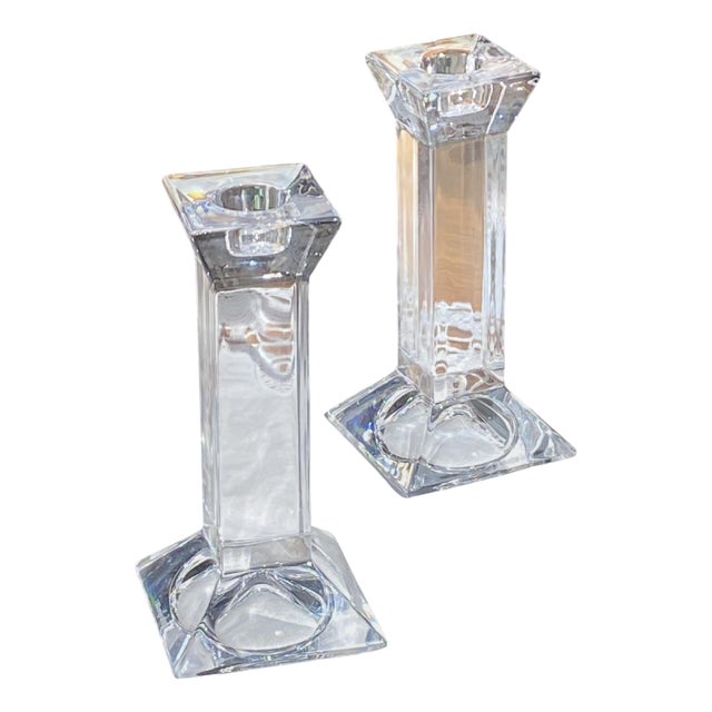 Vintage German Crystal Candlesticks from Villeroy & Boch, 1980s, Set of 2 For Sale