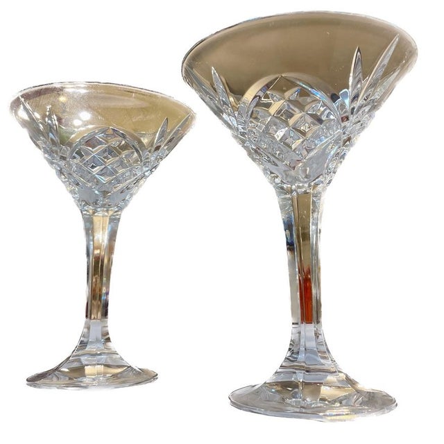 A beautiful and highly collectible set of four original long-stem martini glasses in the classic Godinger Dublin cut...