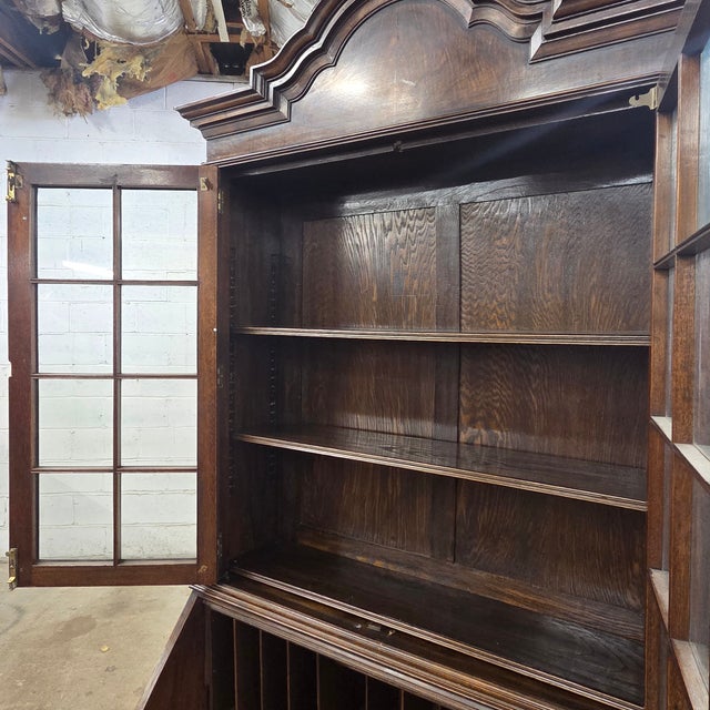 Brown Late 19th Century William & Mary Style Walnut Domed Bureau Bookcase on Stand For Sale - Image 8 of 18