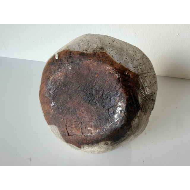 Vintage Organic Studio Art Pottery Ceramic Vase For Sale - Image 12 of 13