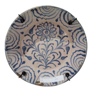 Mid 19th Century Spanish Ceramic Fajalauza Bowl From Granada For Sale