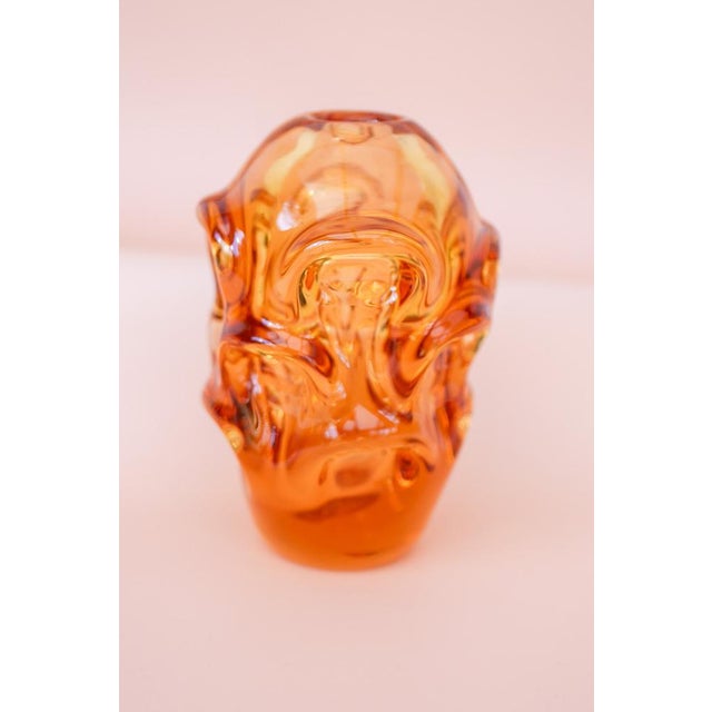 Orange Crystal Vase by Börne Augustsson for Åseda For Sale - Image 14 of 17