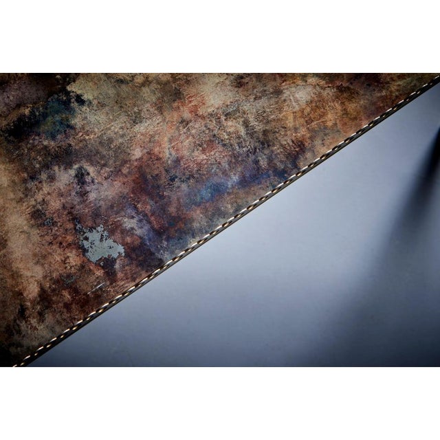 French Brass and Antiqued Mirror Maison Side Table, 1960s For Sale - Image 10 of 12