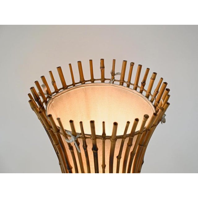 Floor Lamp in Cotton, Bamboo and Rattan from Franco Albini, Italy, 1950s For Sale - Image 6 of 13