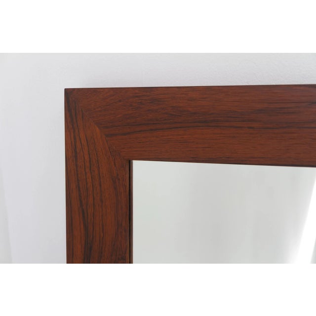 Large Mid-Century Modern Rosewood Mirror, Denmark, 1970s For Sale - Image 6 of 18