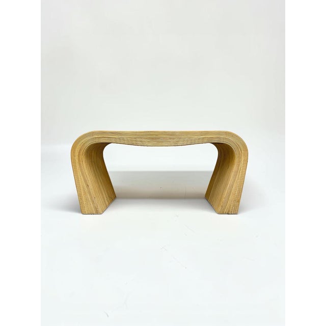 Vintage 1970s Organic Modern Pencil Reed Waterfall Console Table For Sale In New York - Image 6 of 9