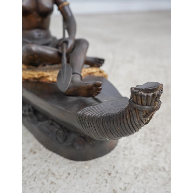 Age: Approx: 30 Years Old Details: Fine Carved Details High Quality Construction Detailed Bronze Of Native American Indian...