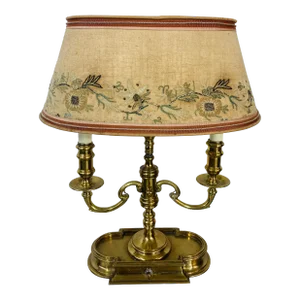 Antique Brass Lamp With Custom Shade