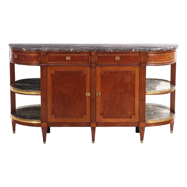 Mahogany Louis XVI Marble Top French Sideboard, C. 1880 For Sale
