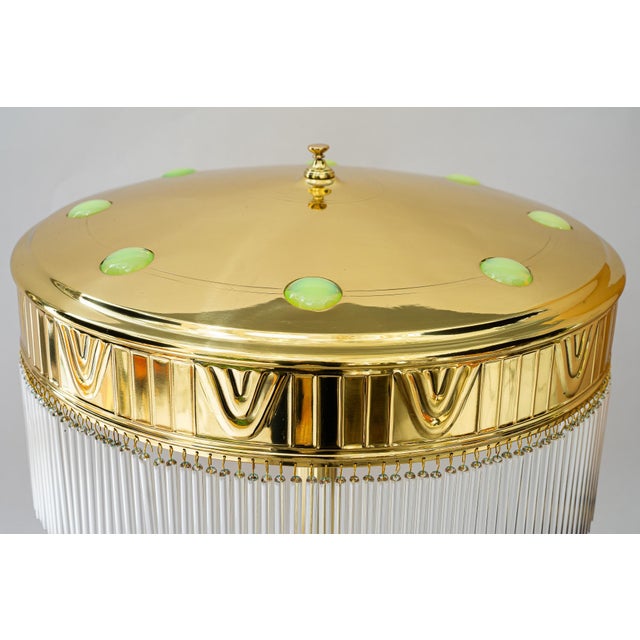 Large Art Deco Table Lamp with Opaline Glass and Glass Sticks, Vienna, 1920s For Sale - Image 3 of 18