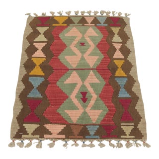 1980s Tribal Brown Handmade Kilim For Sale