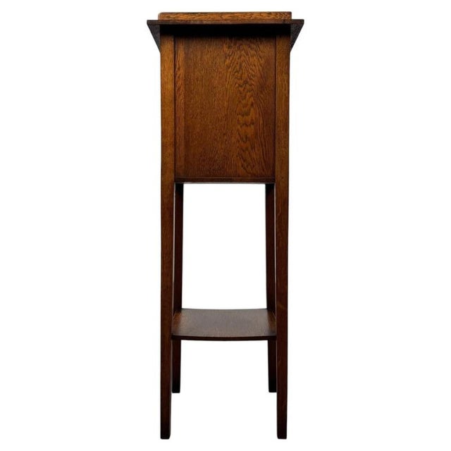 Antique Early 20th Century English Arts and Crafts Oak Cabinet For Sale - Image 10 of 11
