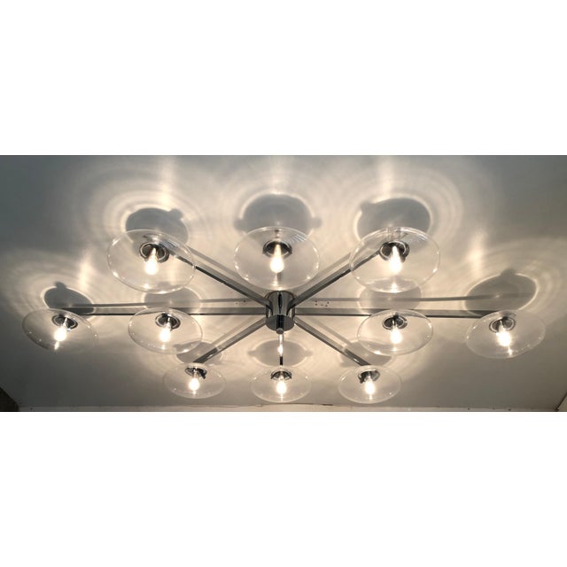 Not Yet Made - Made To Order 21st Century Dieci Polished Chrome Clear Murano Flush Mount by Fabio LTD For Sale - Image 5 of 6