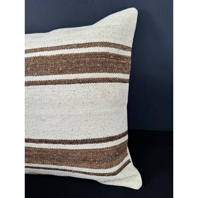 Contemporary Turkish Hemp Pillow Cushion Natural Beige Brown Cushion Cover 20"x20" For Sale - Image 3 of 4