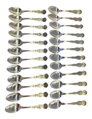 1915 Collection of United States Great Seal Spoons Wm Rogers & Sons - Set of 47