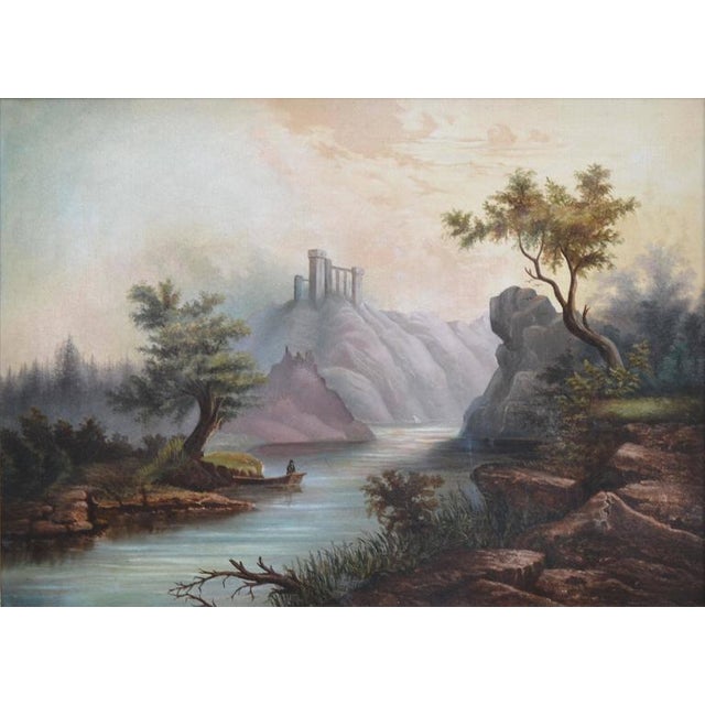 Beautiful 19th Century oil painting of Scottish loch and fisherman in the style of Alexander Nysmyth (Scottish, 1758 -...