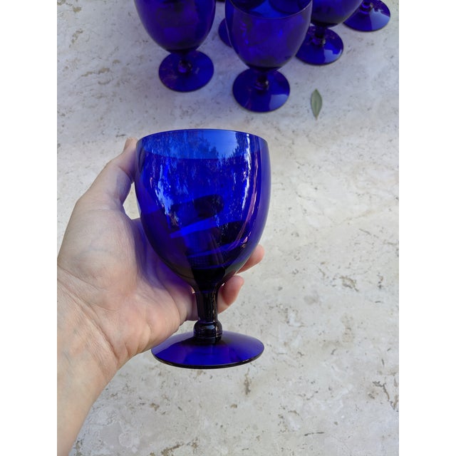 Modernist Cobalt Blue Stemware / Goblets / Glasses, Set of 10 Chairish