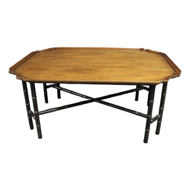 Kittinger Chinese Chippendale Bamboo-Base Coffee Table For Sale