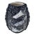 Modernist Chinese Ceramic Vase With Fossil Fish Relief, Cobalt Tenmoku Glaze Brutalist Style For Sale