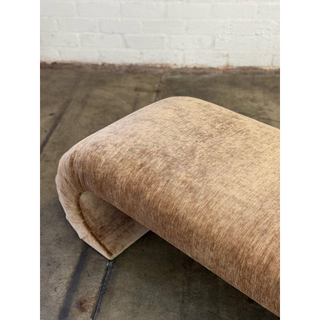 Sculptural Waterfall Bench in Cognac For Sale - Image 9 of 12