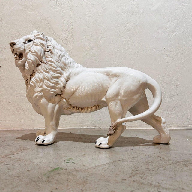 Ceramic Ceramic Roaring Lion by Giovanni Ronzan, 1950s For Sale - Image 7 of 10