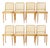 Mid-Century Modern Beech Bentwood and Vienna Cane Dining Chairs from Ligna, Former Czechoslovakia, 1960s, Set of 8 For Sale