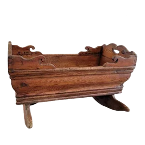 Antique Swedish Gustavian Period Pine Rocking Bin Log Holder