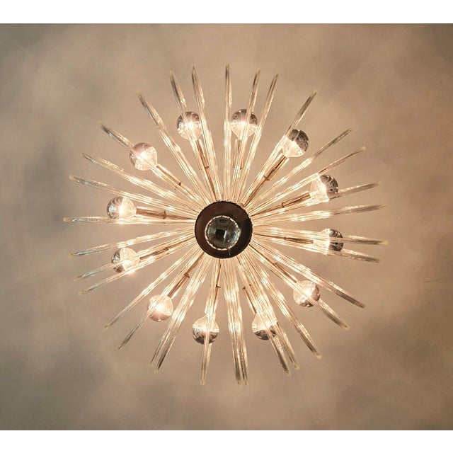 Mid-Century Modern 1960s Mid-Century Modern Nickel & Crystal Chandelier by E. Bakalowits & Söhne, Vienna For Sale - Image 3 of 6