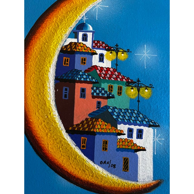 Up for consideration is a beautiful painting of houses on the moon on canvas. This would look lovely in your home and it...