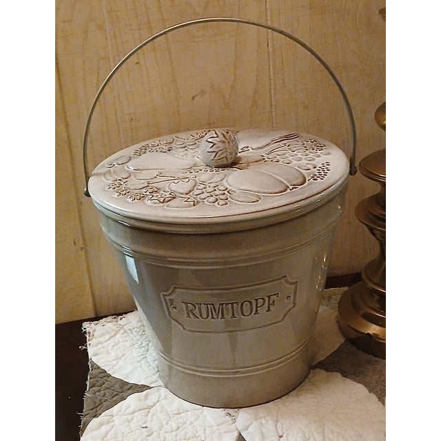 Gorgeous 60s ceramic Rumtopf (literally rum pot in German). This is a crock that comes from German and Danish tradition,...