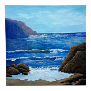 Ruth Rediger "Wavey Waves" Oil Painting, Signed