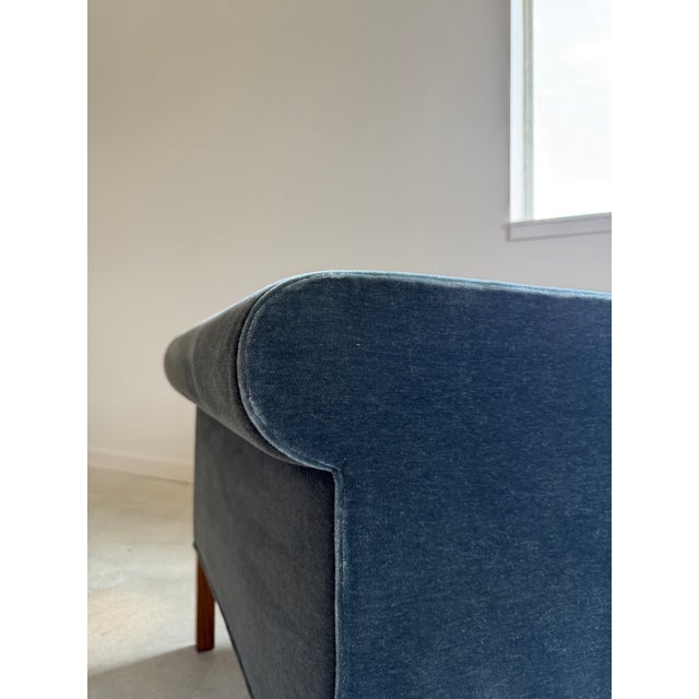 Rare Charles McMurray Architect-Designed Geometric Form Lounge Chair in Mohair For Sale - Image 11 of 12