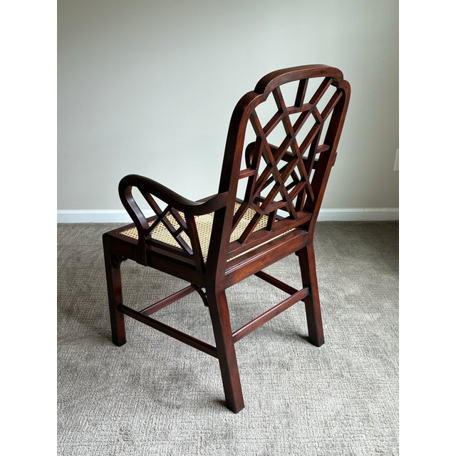 Late 20th Century Late 20th Century Attributed to Ralph Lauren Home Chinese Chippendale Style Caned Armchair For Sale - Image 5 of 10
