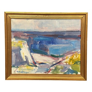 Arthur Y. Nilsson, Coastal Landscape, 1950s, Oil on Canvas, Framed For Sale