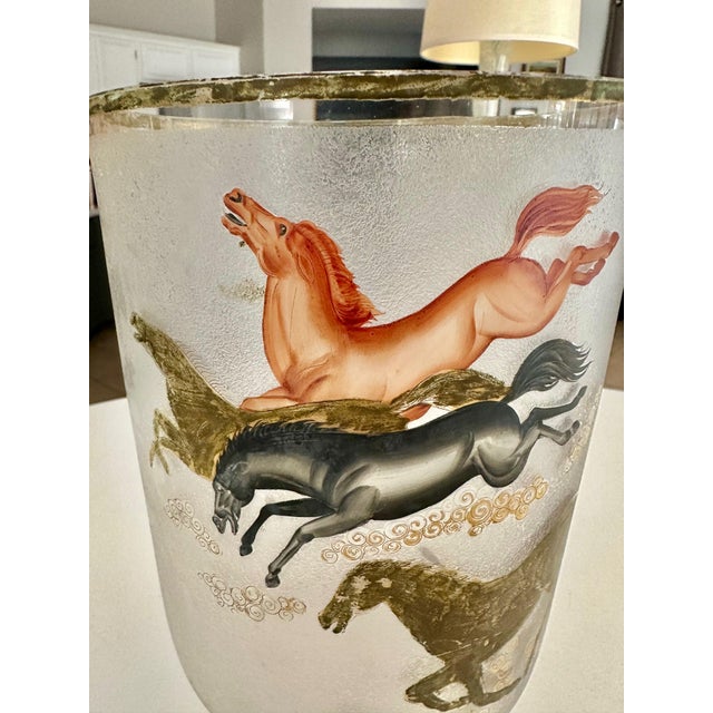 Mid-Century Culver "Wild Horses" or "Ming" Pattern Ice Bucket Cooler For Sale - Image 12 of 17