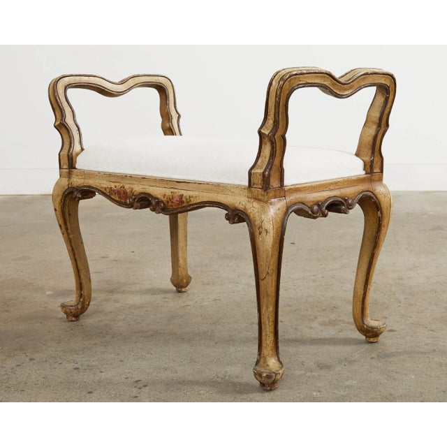 French Provincial 19th Country French Provincial Painted Bench or Footstool For Sale - Image 3 of 12