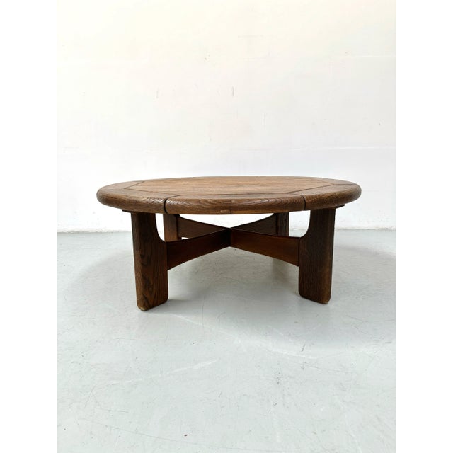 1960s Vintage Danish Brutalist Coffee Table in Oak, 1960s For Sale - Image 5 of 11
