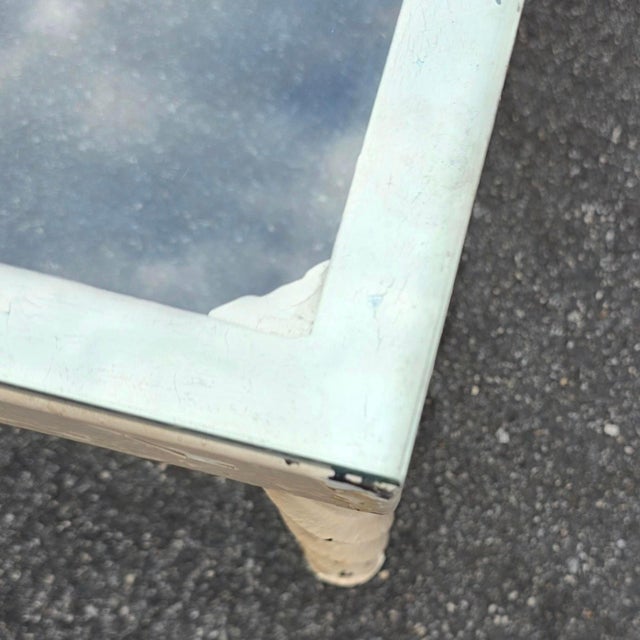 Metal Vintage Cast Iron Maison Jansen Style Long Twisted Rope and Glass Coffee Table, French/Italian, 1960s–1970s For Sale - Image 7 of 10