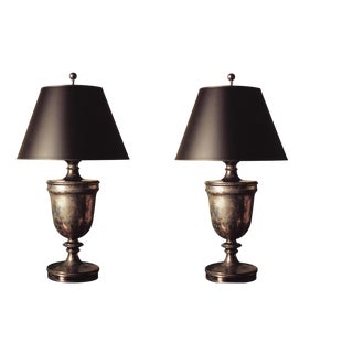 E. F. Chapman Urn Table Lamps in Sheffield Nickel by Visual Comfort, Set of 2 For Sale
