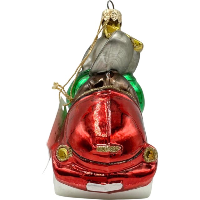 Contemporary Vintage Babar Elephant Glass Holiday Christmas Ornament For Sale - Image 3 of 12