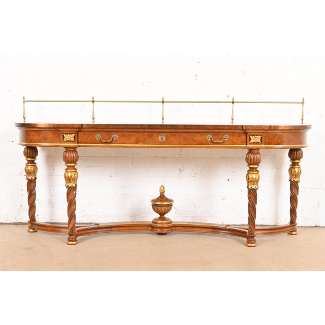 A gorgeous French Regency Louis XVI style console table, entry table, sideboard, or buffet server By Karges Furniture USA,...
