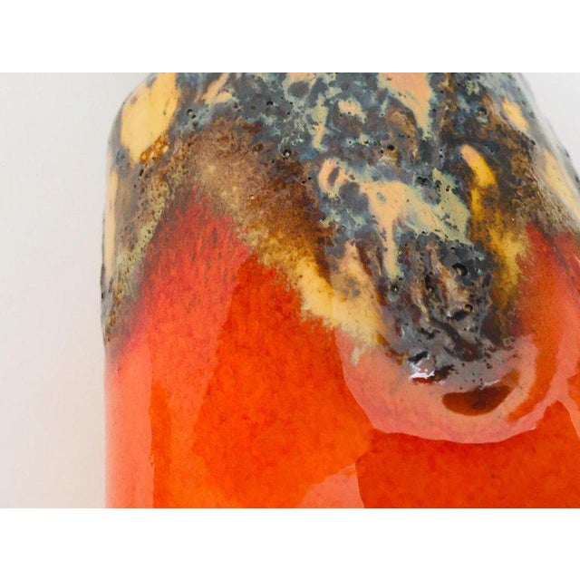 1960s Bauhaus West German Fat Lava Orange Vase Chairish