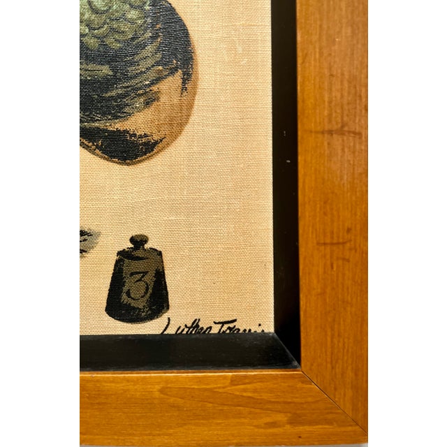 Mid-20th Century Framed Folk Art "Chicken on a Scale" by Luther Travis For Sale - Image 10 of 12