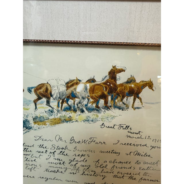 Charles Russell Printed Letter to Geo Farr, Framed For Sale - Image 10 of 12